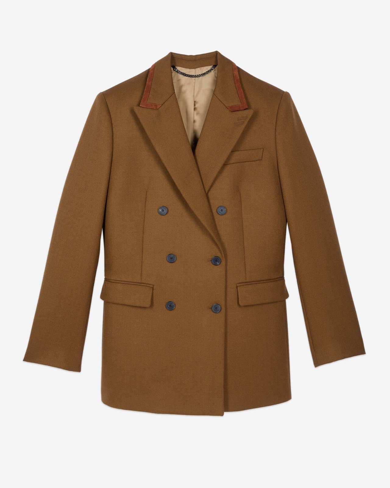 The Kooples Brown Wool Suit Blazer Jacket in Kaki Khaki Size FR 34 (XS)