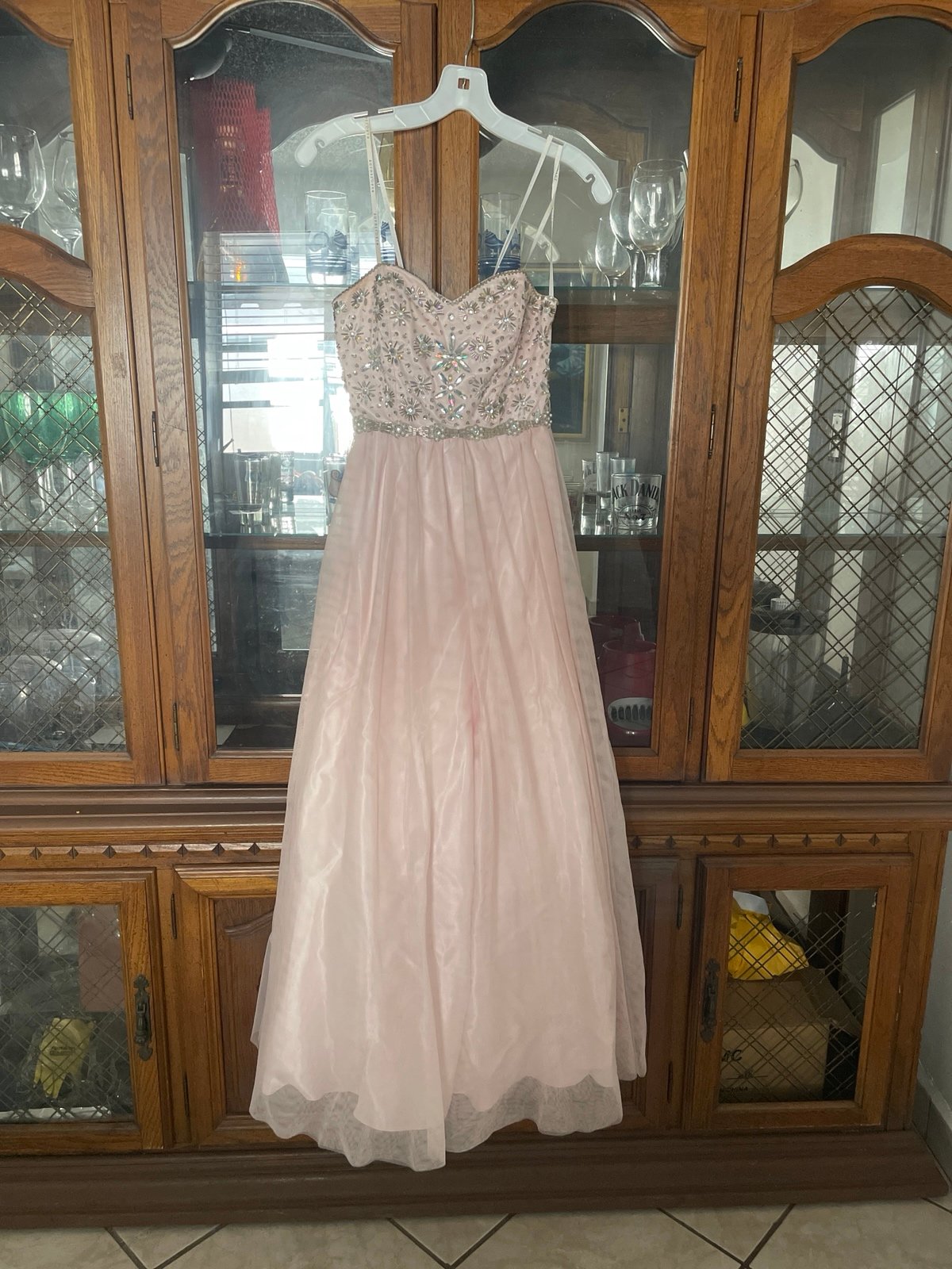 David’s Bridal Pink Strapless Dress