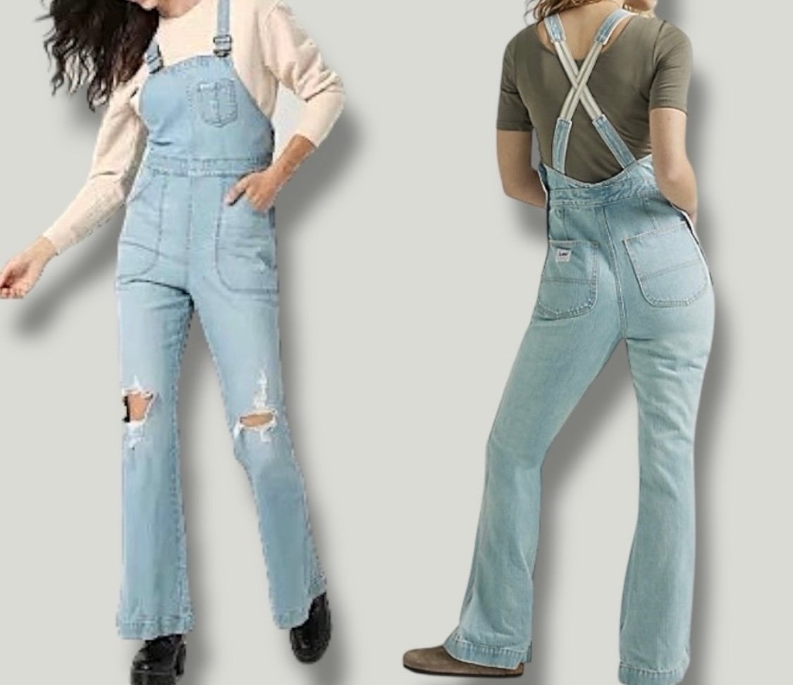 Lee x FP European Collection Factory Flare Overall In Color Sunbleach Sz.M Boho
