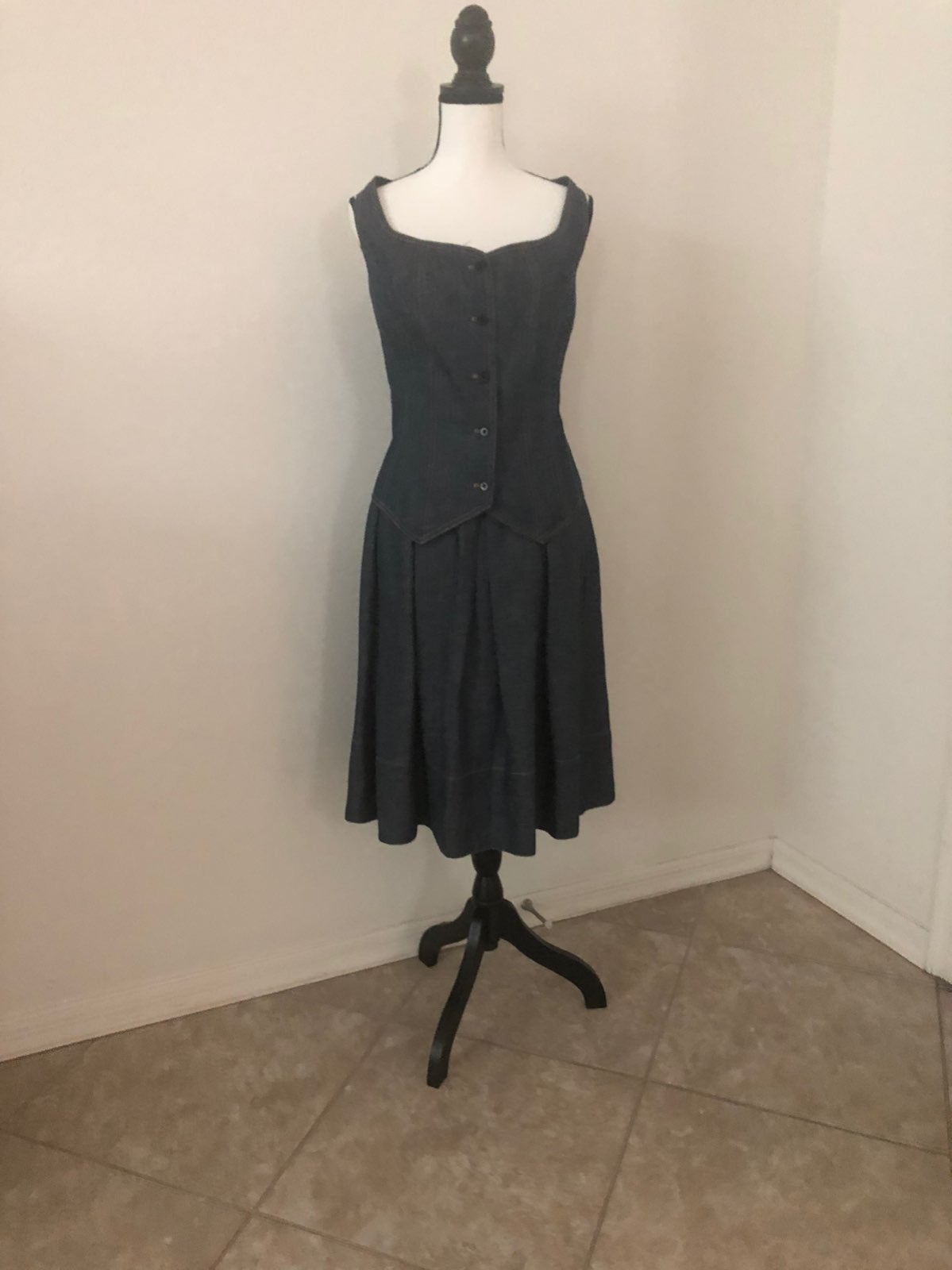 Lush Linen 2 Piece Vest & Full-Skirt