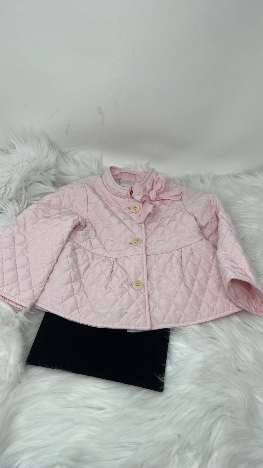 il gufo Quilted Jacket Girl’s 12 Months Pink Button Front Made In Italy