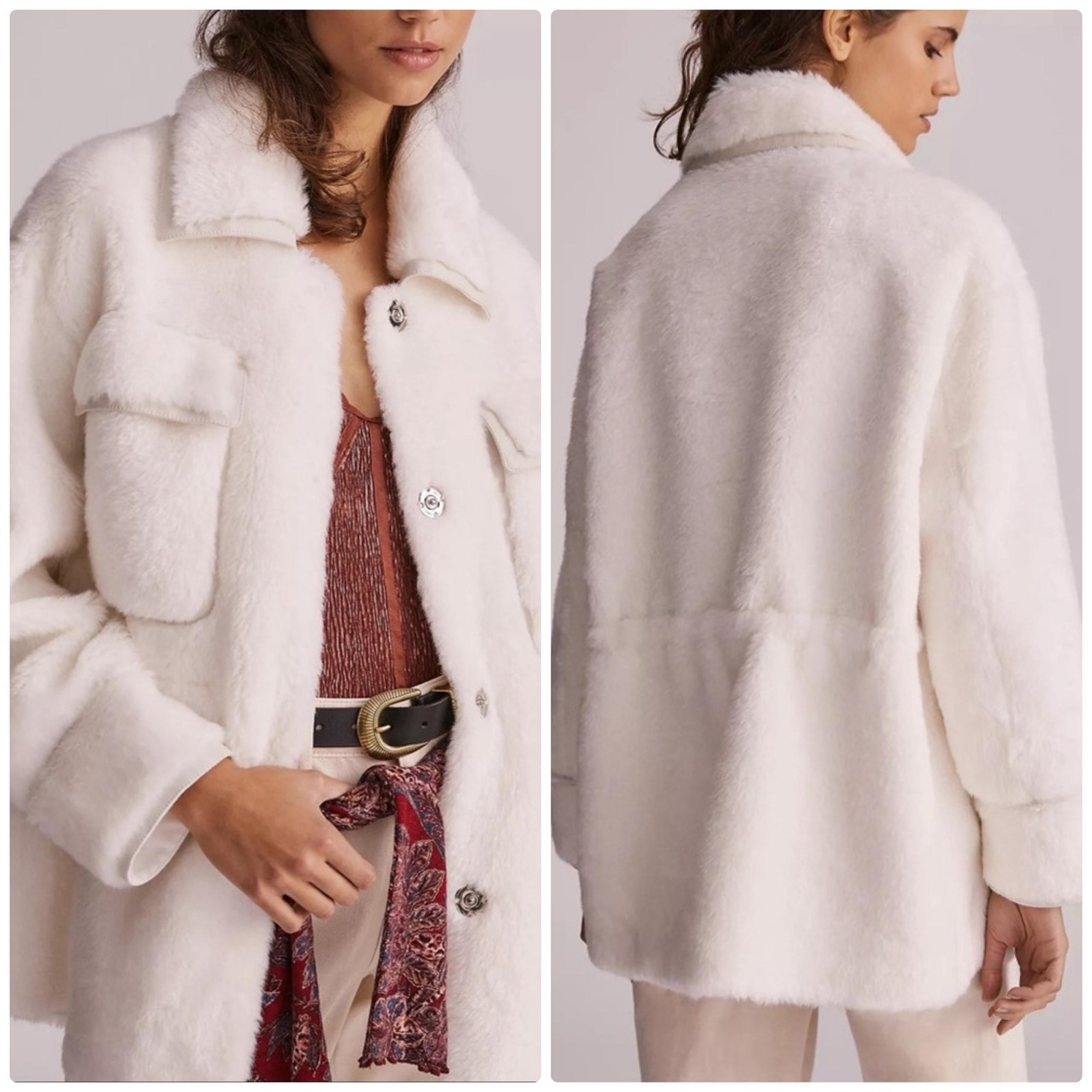 Anthropologie Cinched Faux Fur Jacket