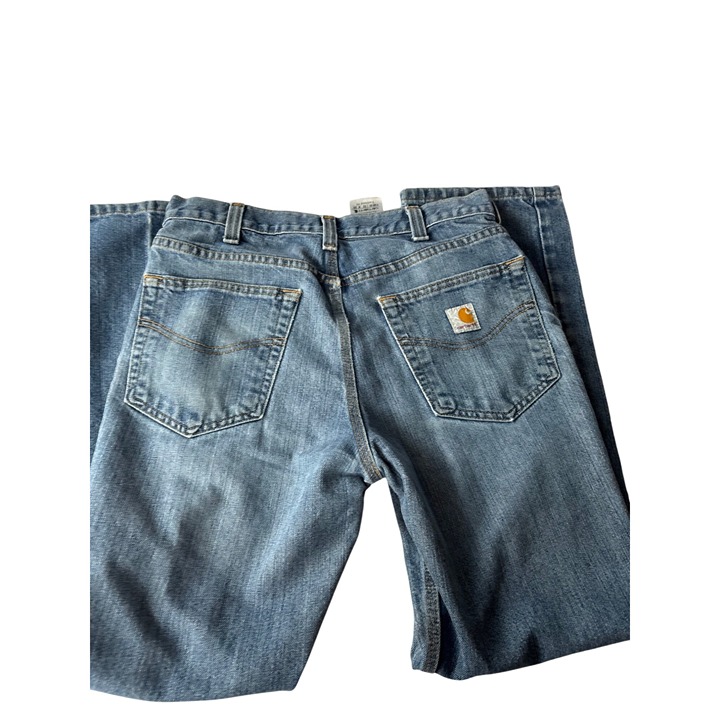 Carhartt Mens Blue Denim Traditional Fit Jeans With Distressed Details Size 32x3
