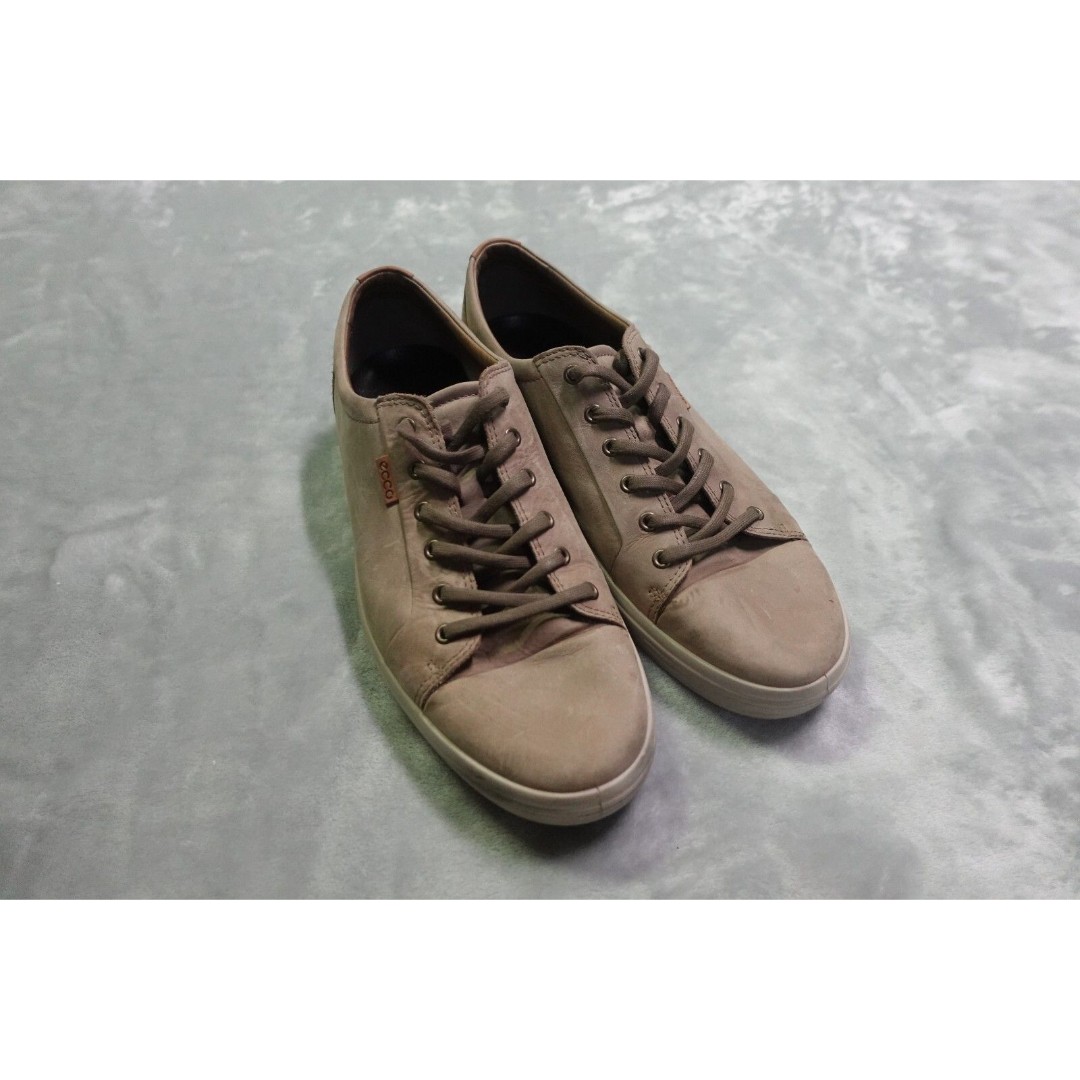 Ecco Soft 7 Men's Size 14 Navajo Brown Leather Comfort Golf Sneakers
