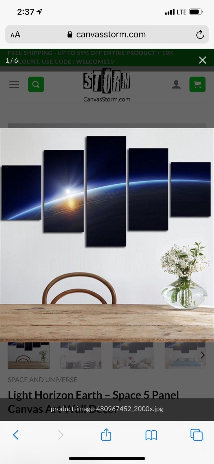 Earth Horizon Canvas Wall Art