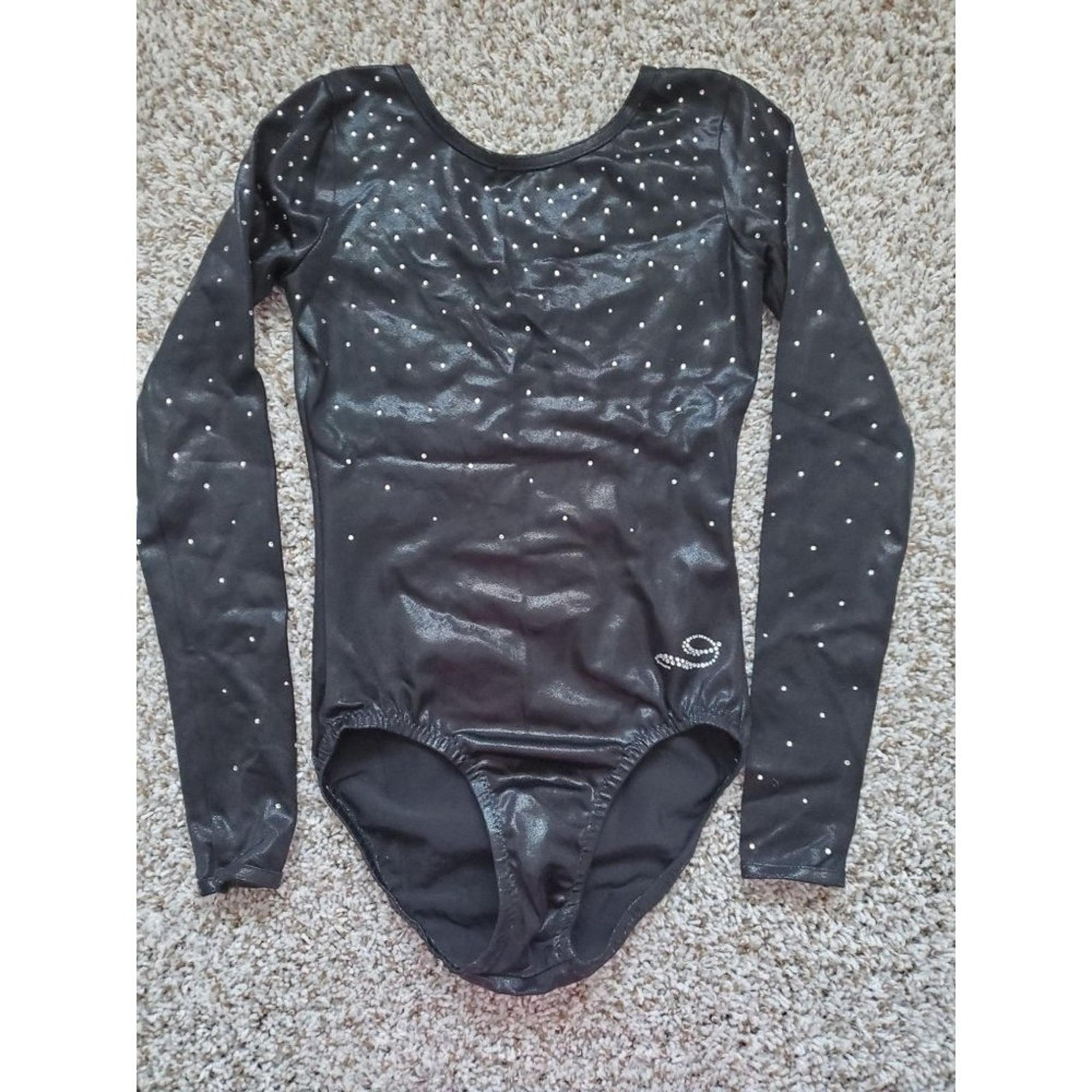 DREAMLIGHT ACTIVEWEAR DANCE GYMNASTICS Black Rhinestones LEOTARD, XS