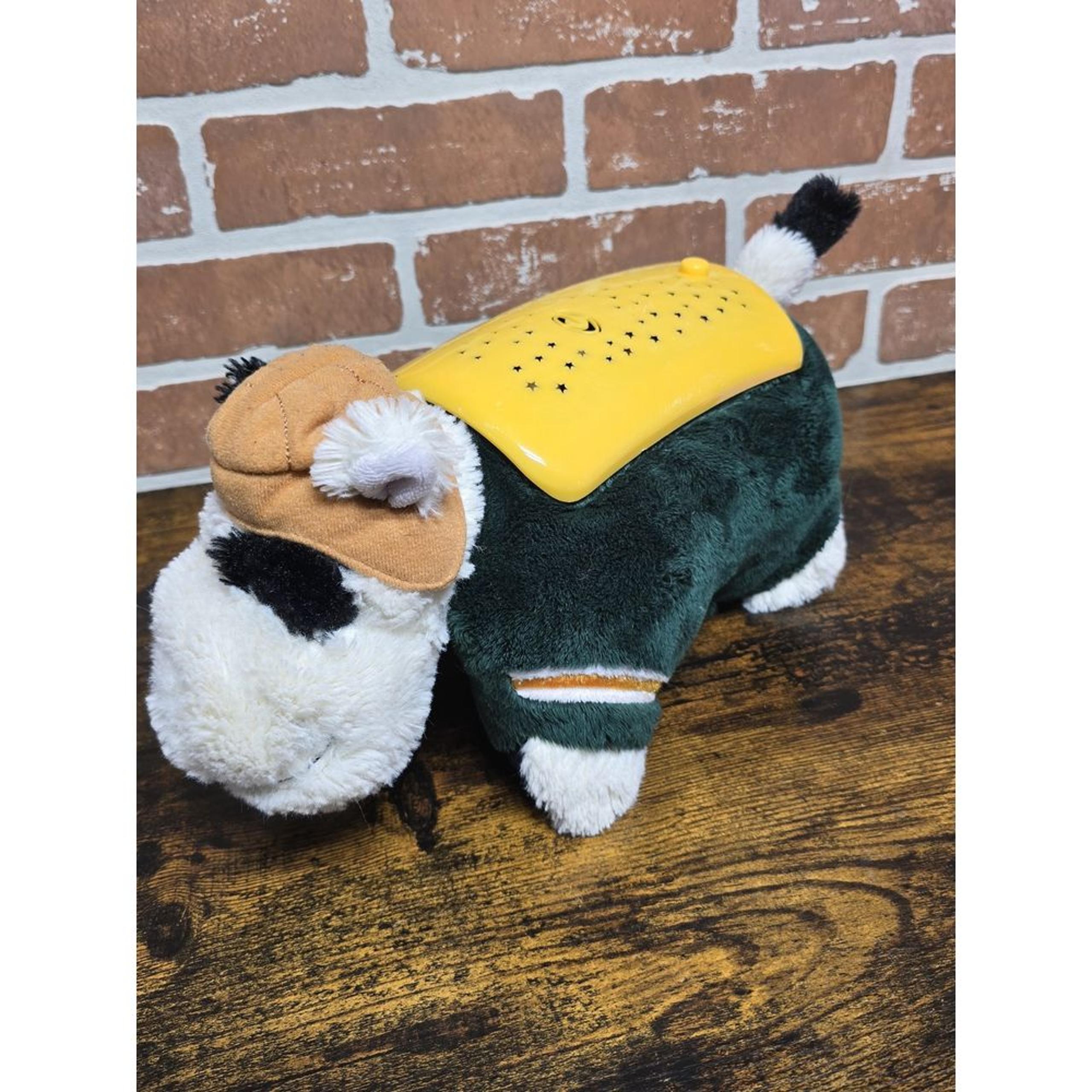 Green Bay Packers Cow Plush Pillow Pets Dream Lites Working lights Without Tags