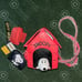 Peanuts Snoopy Figural Doghouse Crossbody Bag & wristlet keychain set