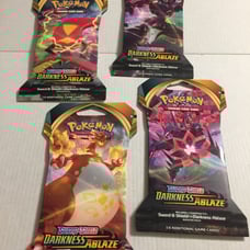 4 New Pokemon Sword & Shield Darkness Ablaze Packs - 40 Total Cards