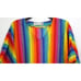 VTG 80s Rainbow Stripe Scrub Top Nursing Daycare Medical Shirt Women Lg Summer