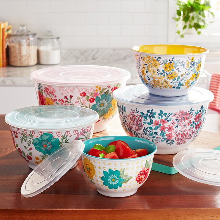 Pioneer Woman 10-Piece Melamine Mixing Bowl Set