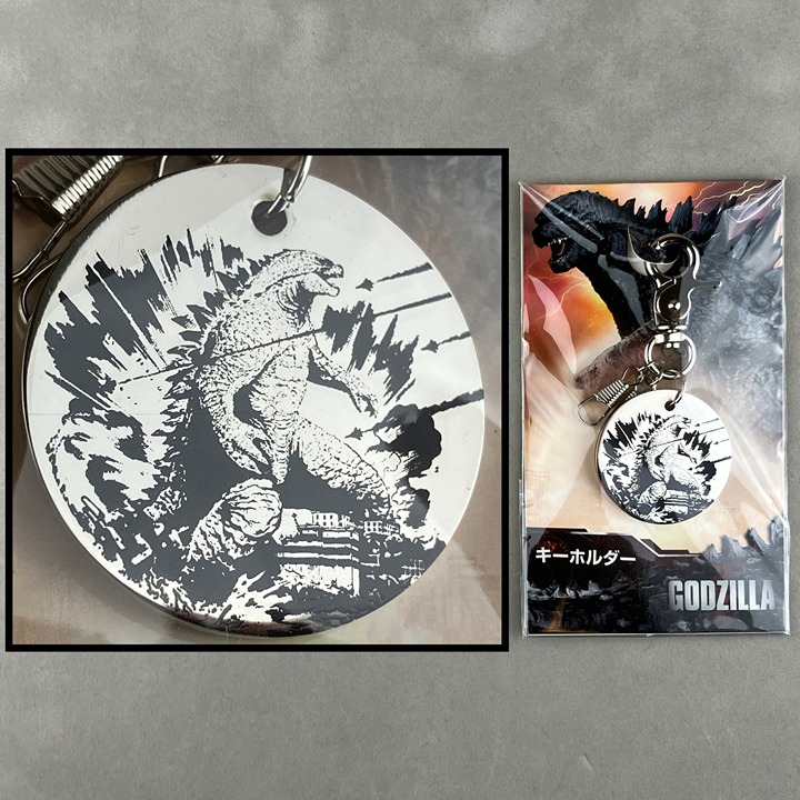 TOHO 2014 Godzilla Medal Kaiju Metal Keychain Strap NEW Japan Import