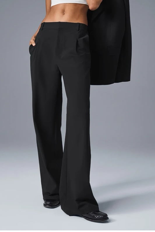Alo High Waisted Pursuit Trouser (Long) Medium Black