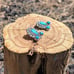 Navajo Jewelry Kachina Headdress Shaped Earrings Turquoise Native American***