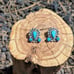 Navajo Jewelry Kachina Headdress Shaped Earrings Turquoise Native American***