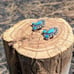 Navajo Jewelry Kachina Headdress Shaped Earrings Turquoise Native American***