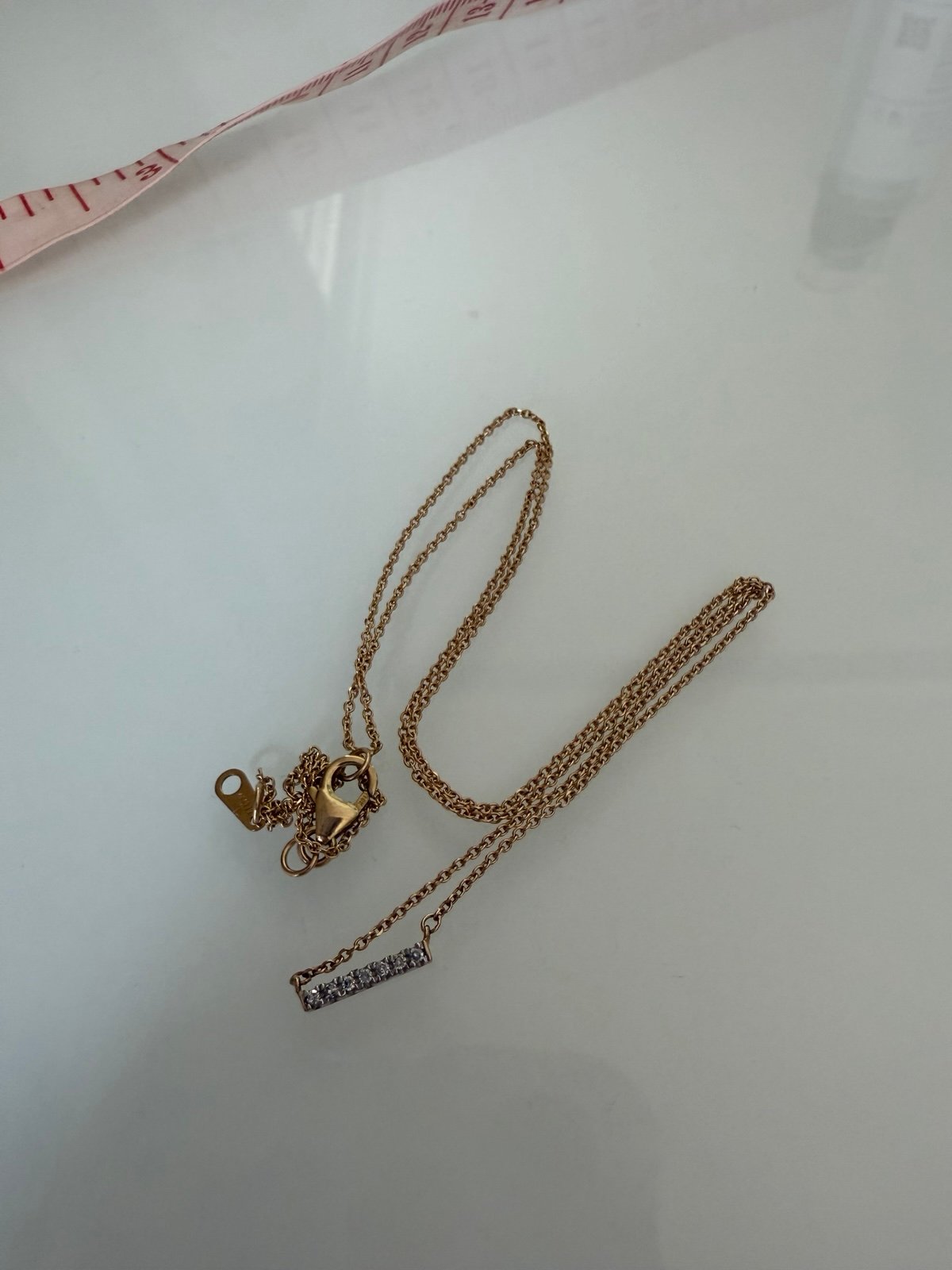 10k diamond bar necklace