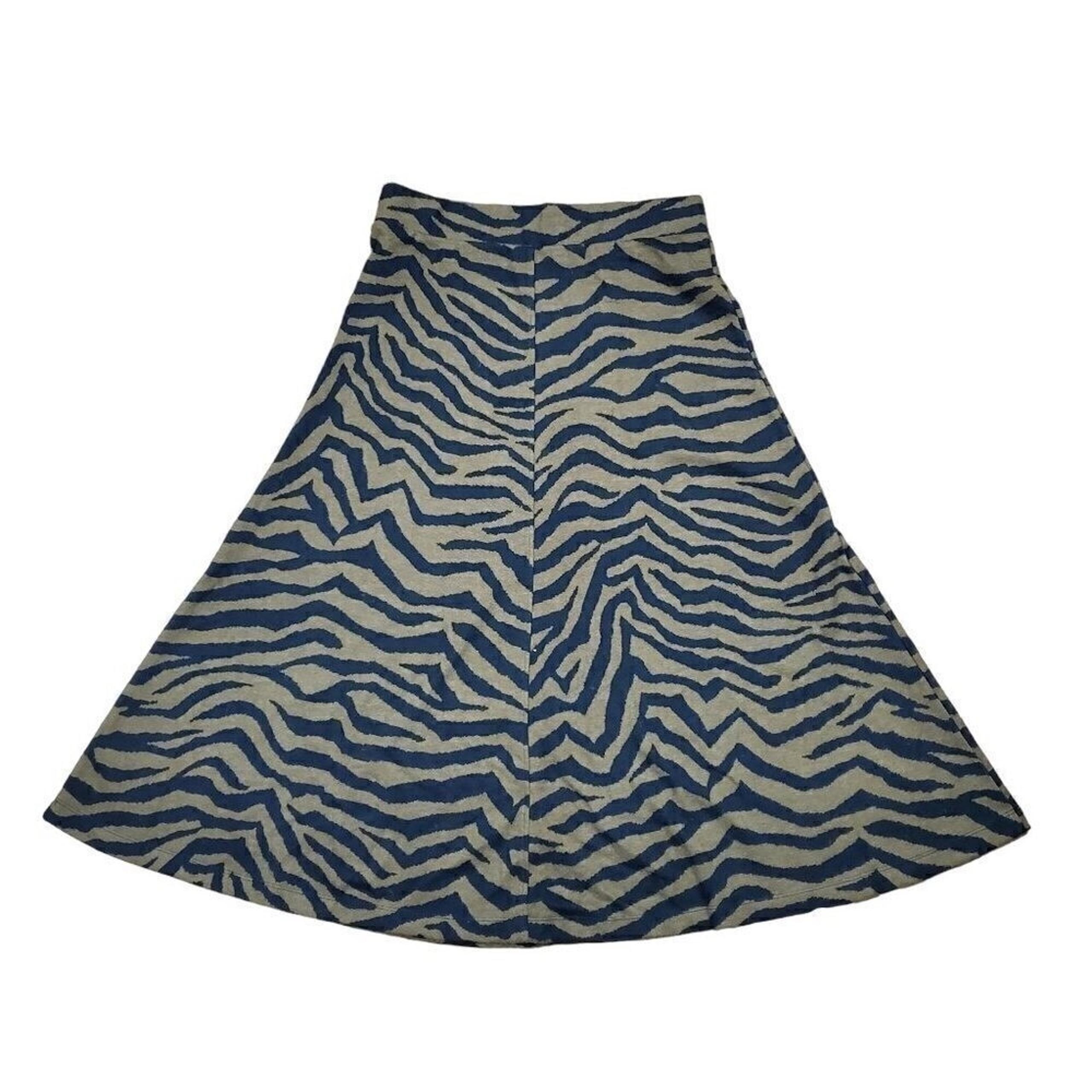 Philosophy Tiger Striped Midi Skirt Womens M A-Line Polyester Rayon Blend Casual