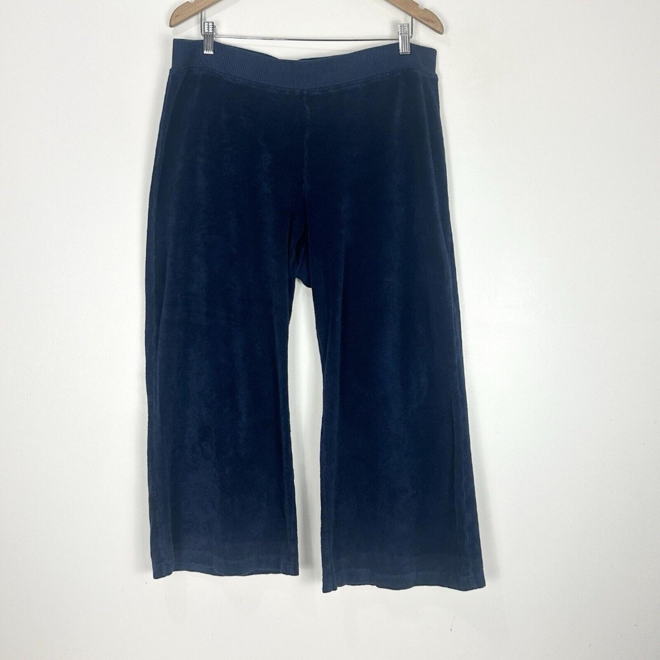 Hatch Womens Size 3 Maternity  Wide Cropped Leg Pants Navy Blue 100% Cotton