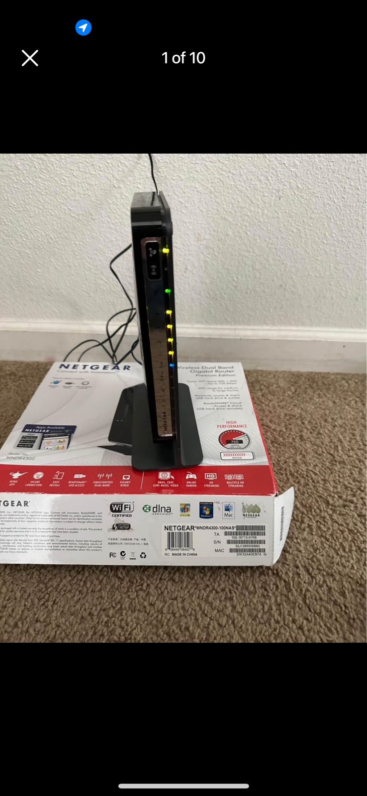 N750 Wireless Dual Babd Gigabit Router WNDR4300-100NAS Netgear Premium Edition