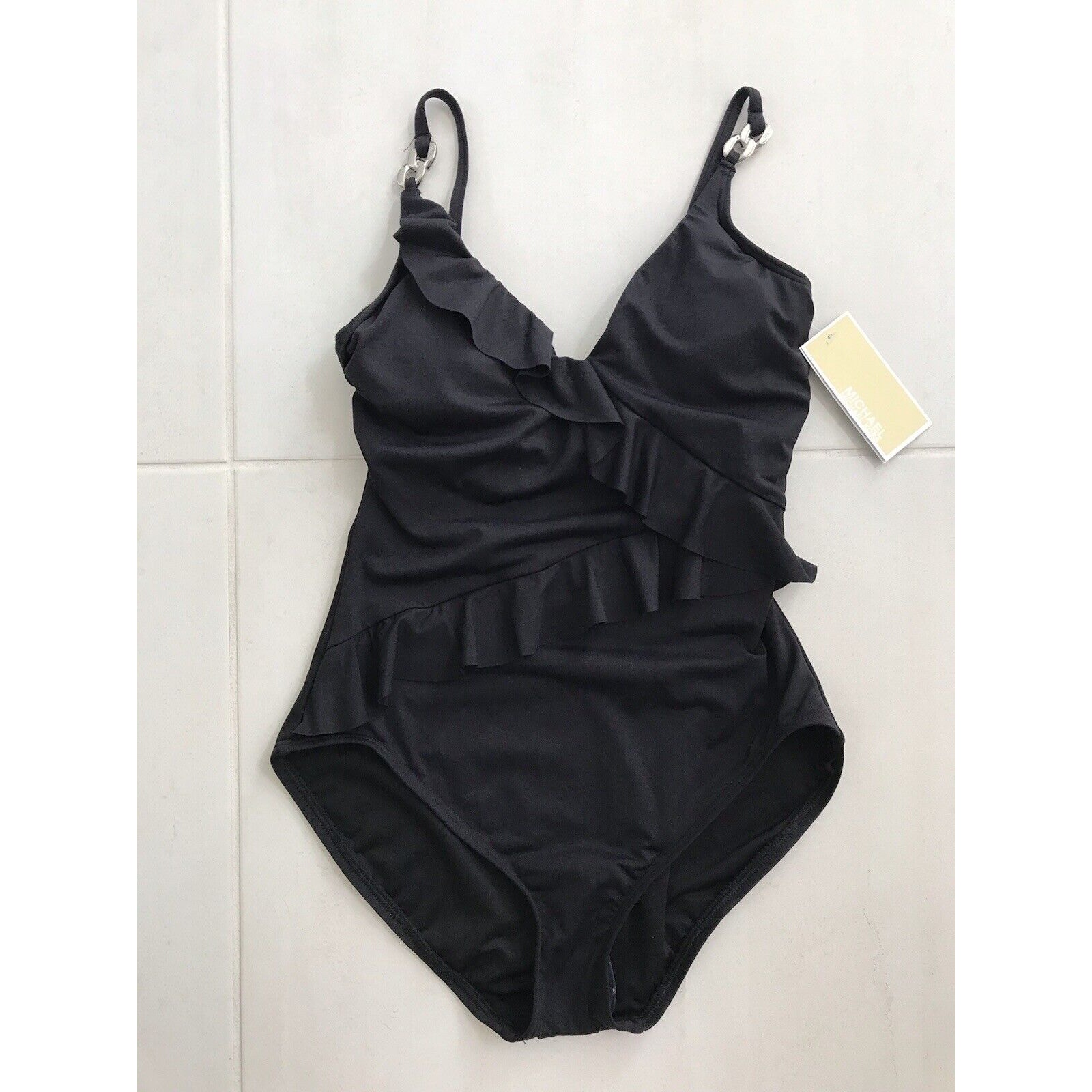 Michael Kors Swim Pleated Padded One Piece Swimsuit