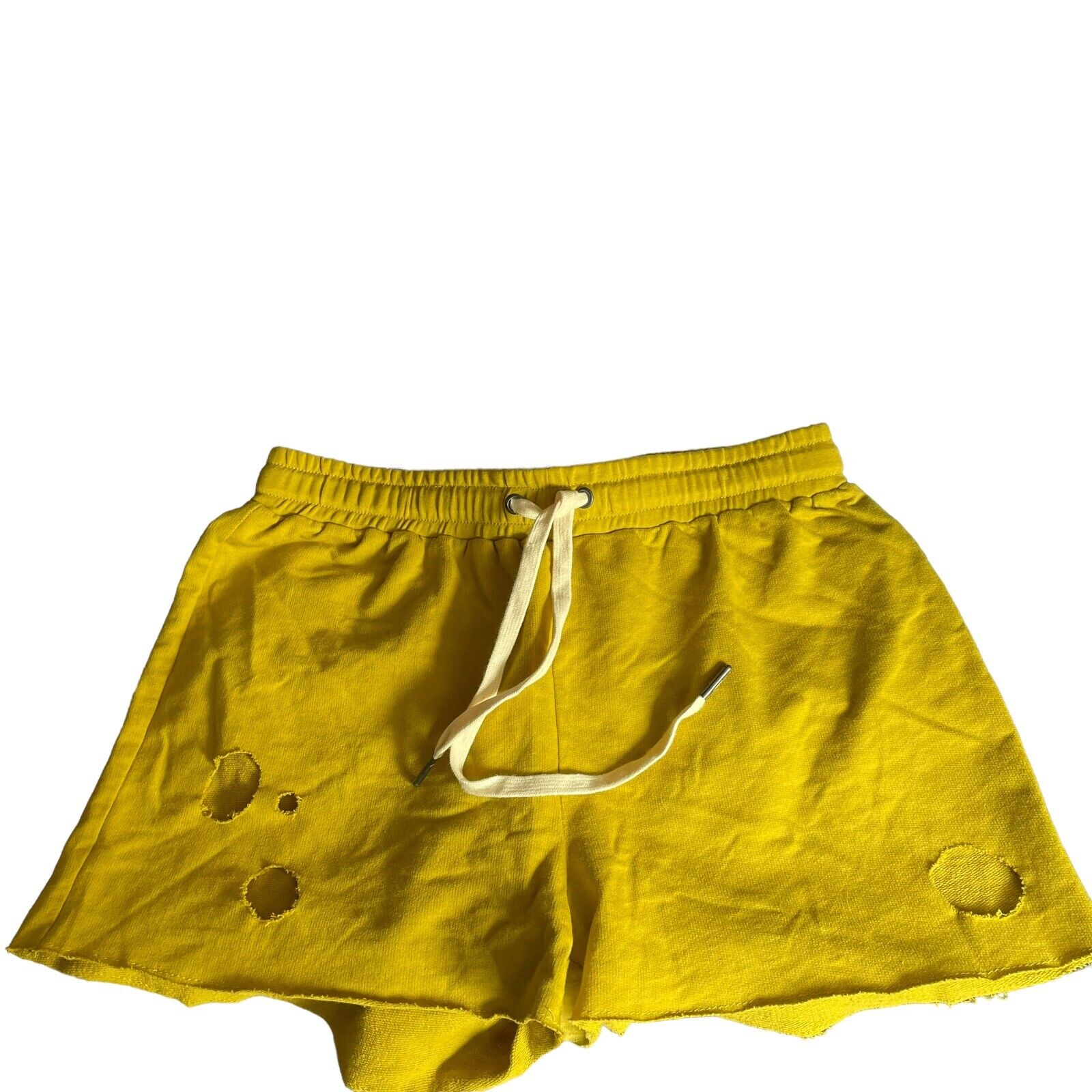 n:Philanthropy Rum Deconstructed Cotton Blend Shorts Golden Yellow Size Small