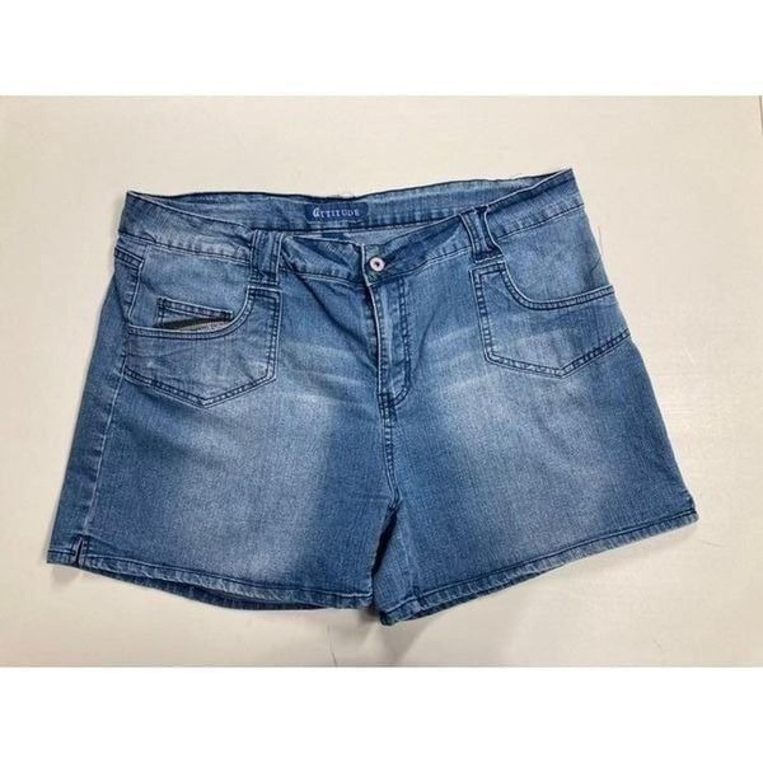 ATTITUDE, Women’s Jean Shorts, blue, 20W