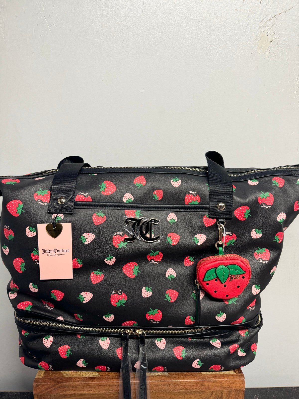 NEW Juicy Couture XL Strawberry Beach Bag Tote VHTF