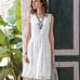 Sundance Women's Ivory Mesh Embroidered Tank Sun Dress Size 8 Sleeveless Lined