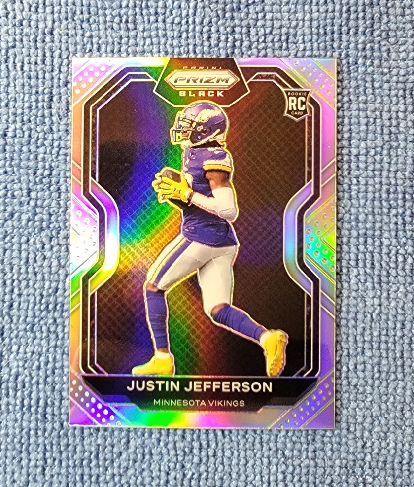 Justin Jefferson 2020 Rookie Silver Black Prizm No. PB-9 Minnesota Vikings