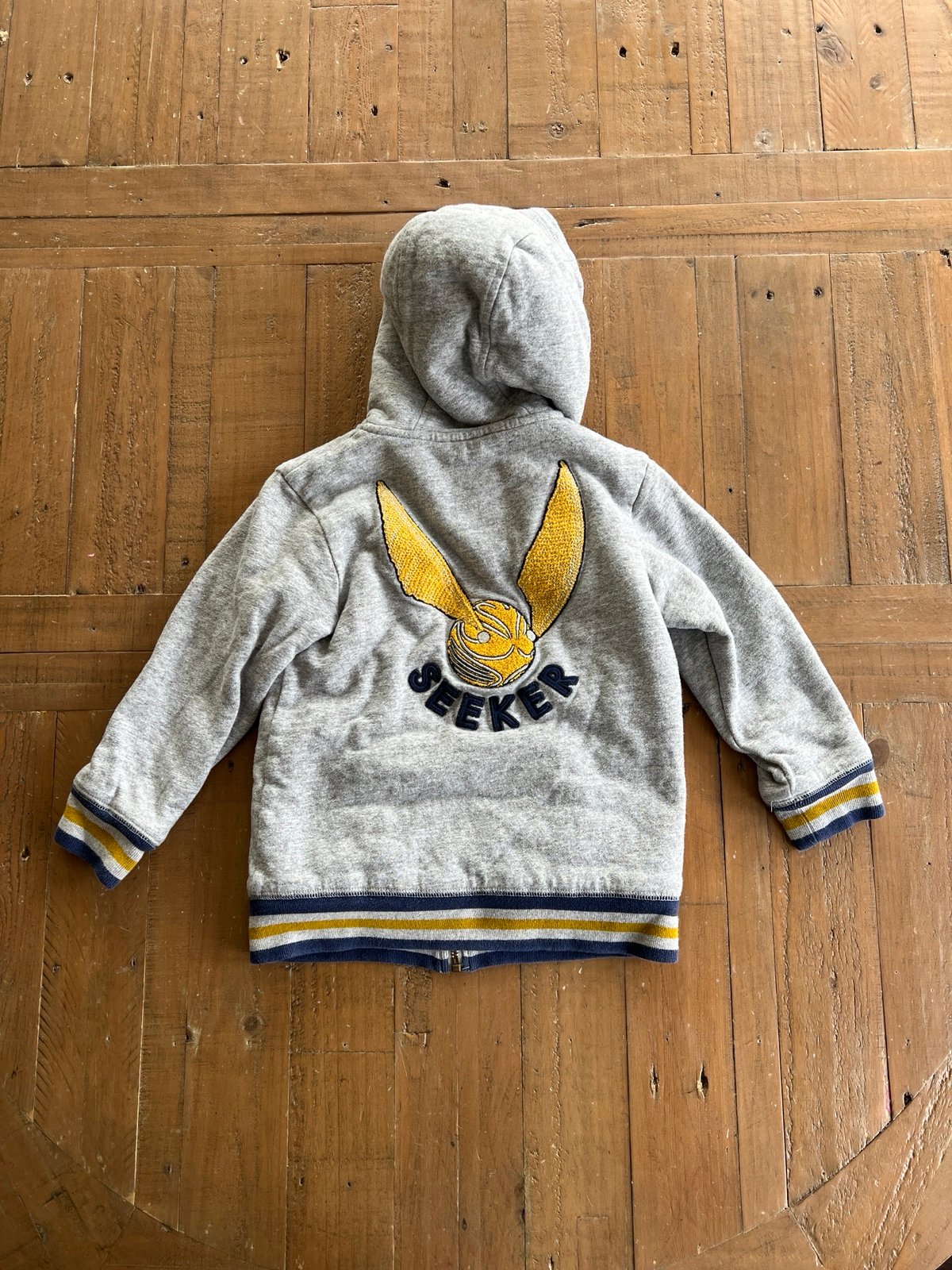 Mini Boden Harry Potter seeker appliqué Sherpa lined hoodie