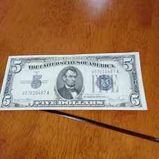 1934 -d 5 silver certificate