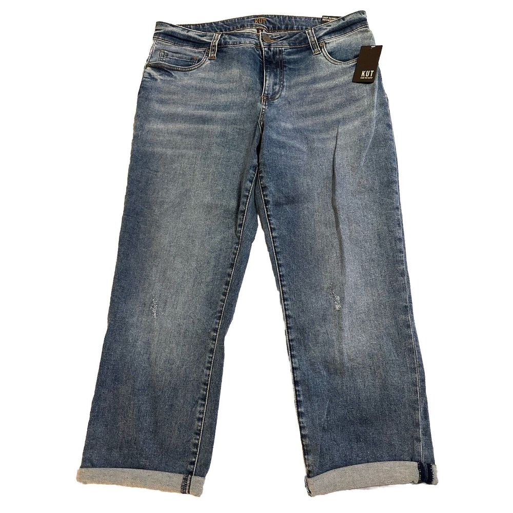 Kut from the Kloth Crop Skinny Boyfriend Jeans Womens Size 14 NEW NWT