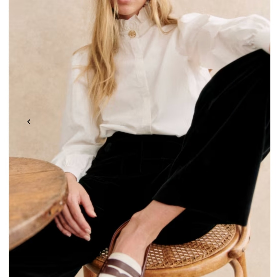 NWT Sezane Ambre White Button Up Shirt Size Small/36