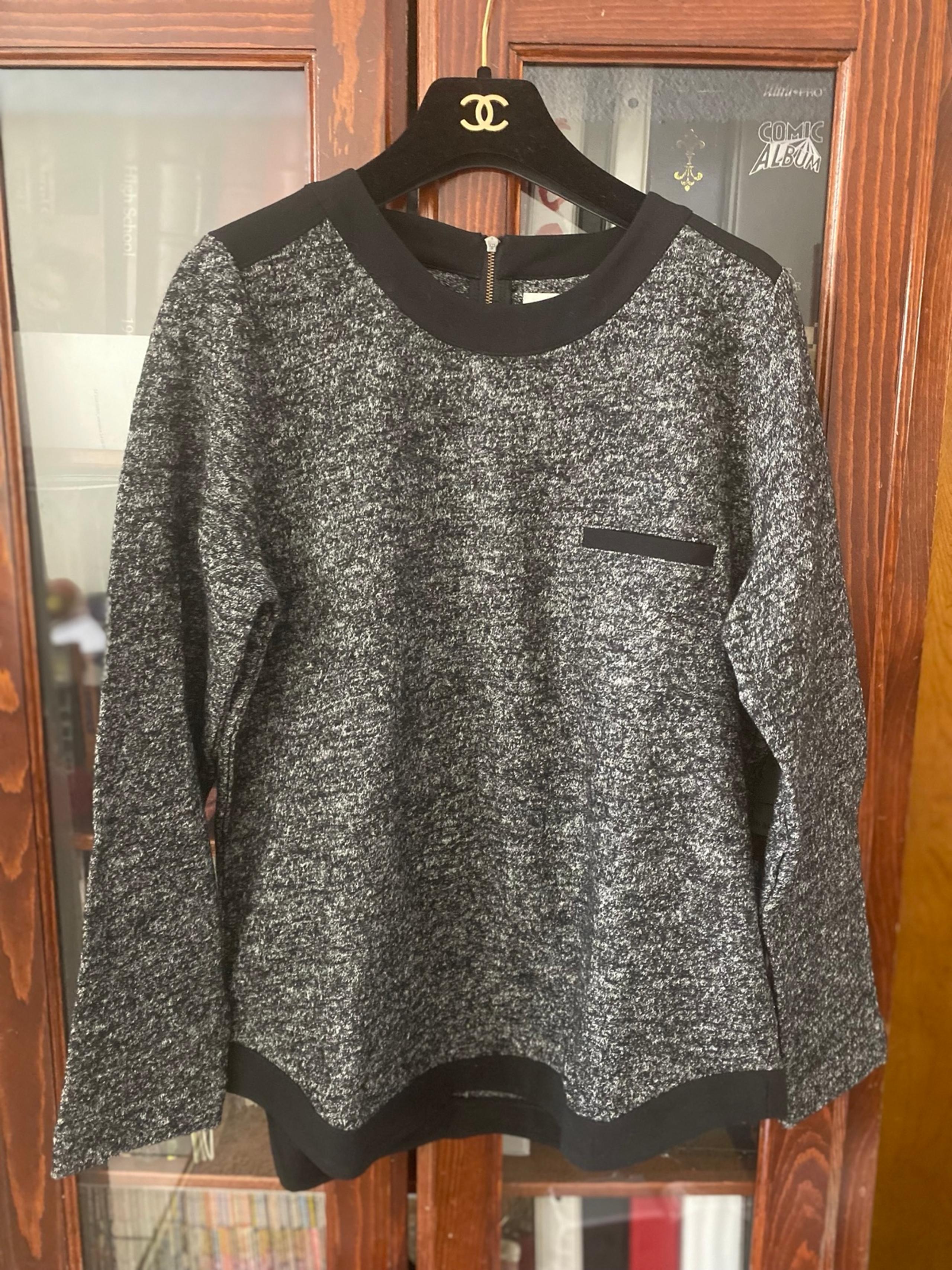Madewell Marled Women’s Contrast Gray and Black Sweater Size M