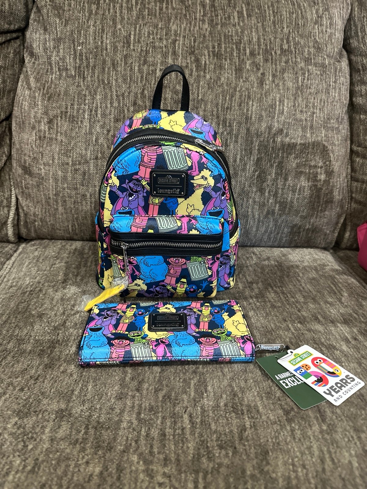 Sesame Street loungefly backpack and wallet