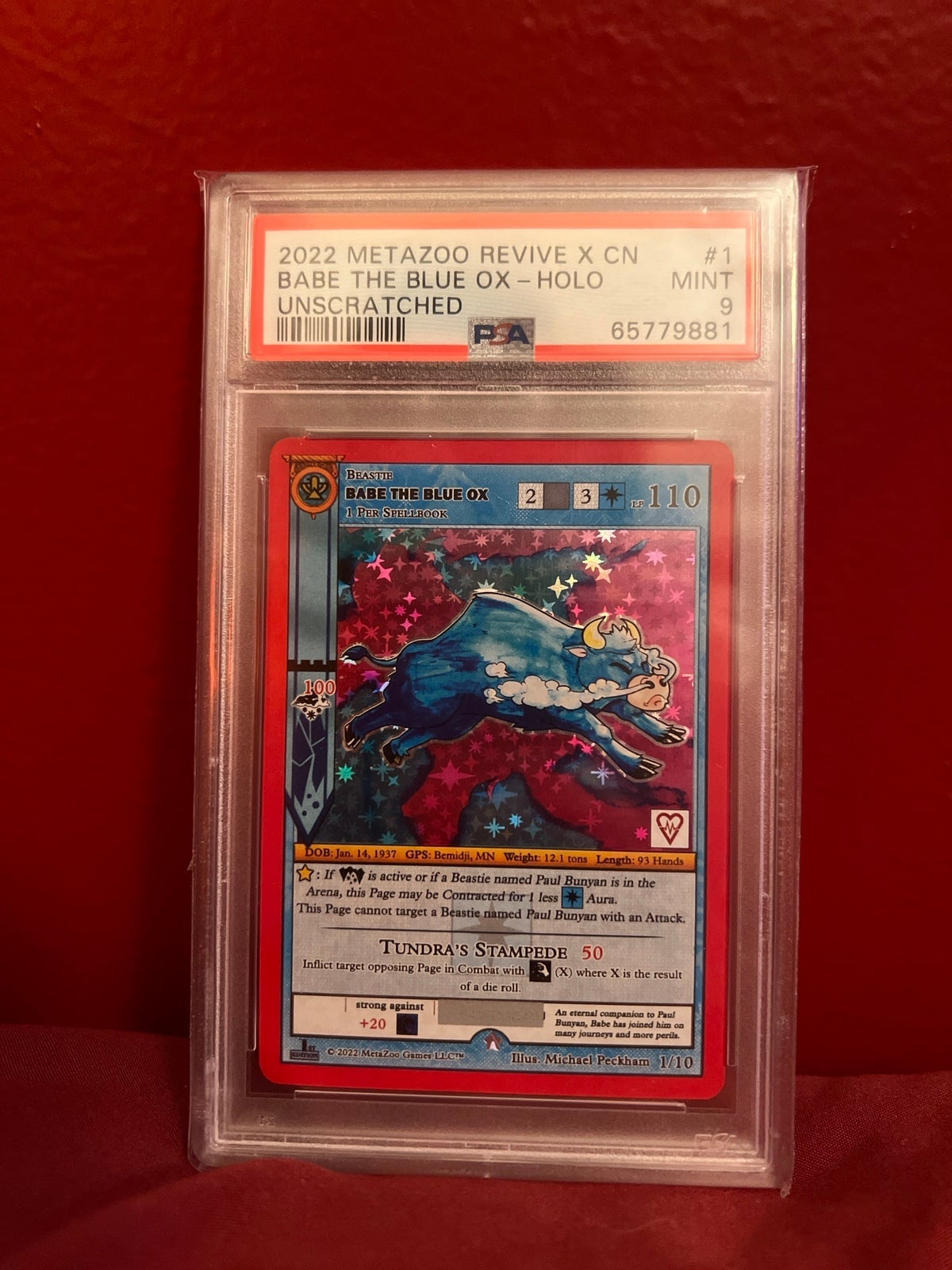 MetaZoo Revive PSA 9 Unscratched Babe The Blue Ox Pop 3!