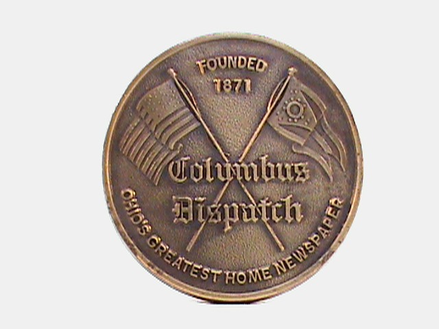 Vintage RJ Brass The Columbus Dispatch Belt Buckle