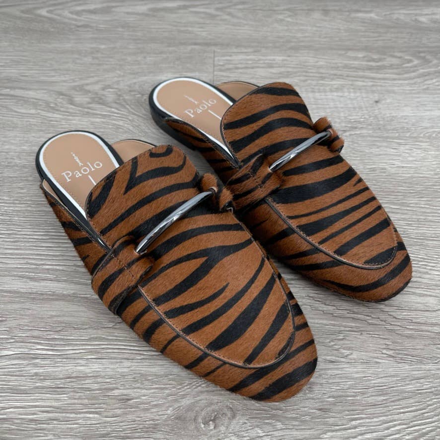 NIB - LINEA PAOLO Annette Calf Hair Slip-On Loafer Mule - Size 7