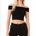 French Connection Odelia Off Shoulder Crop Top, Black, Size Medium, NWT