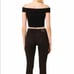 French Connection Odelia Off Shoulder Crop Top, Black, Size Medium, NWT