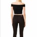 French Connection Odelia Off Shoulder Crop Top, Black, Size Medium, NWT