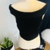 French Connection Odelia Off Shoulder Crop Top, Black, Size Medium, NWT