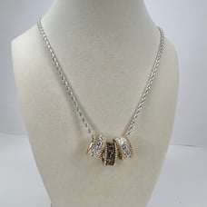 Montana Silversmiths Crystal Shine Three Ring Necklace Topaz, Cubic Zirconia 19”