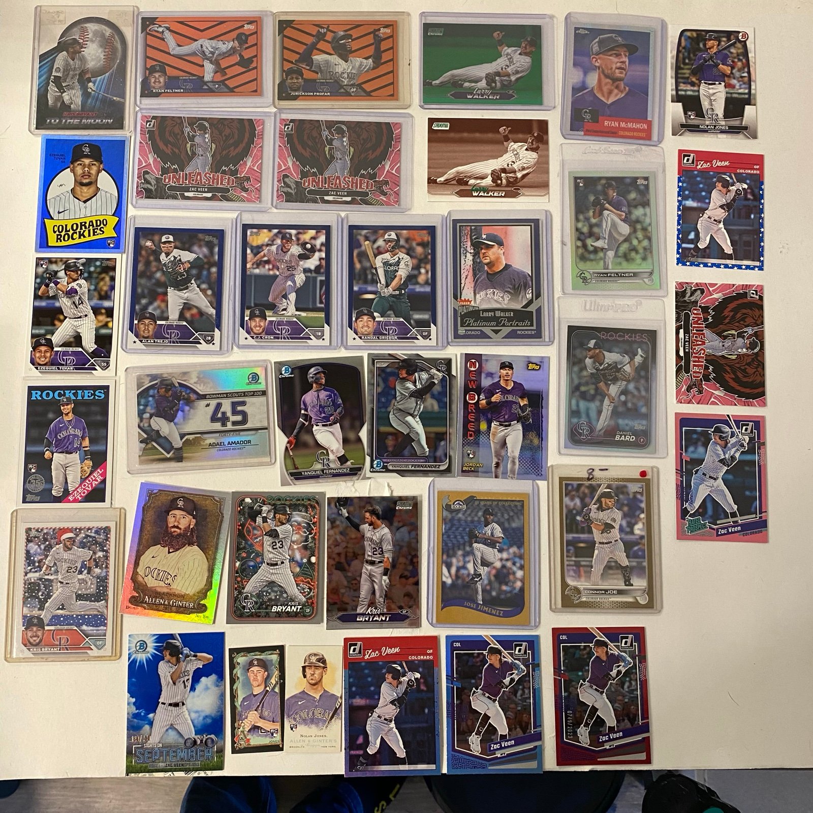 Colorado Rockies baseball cards - message to buy this is for inventory