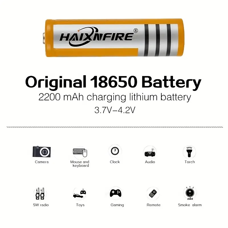 4pcs Haixnfire Rechargeable 18650 Lithium Battery