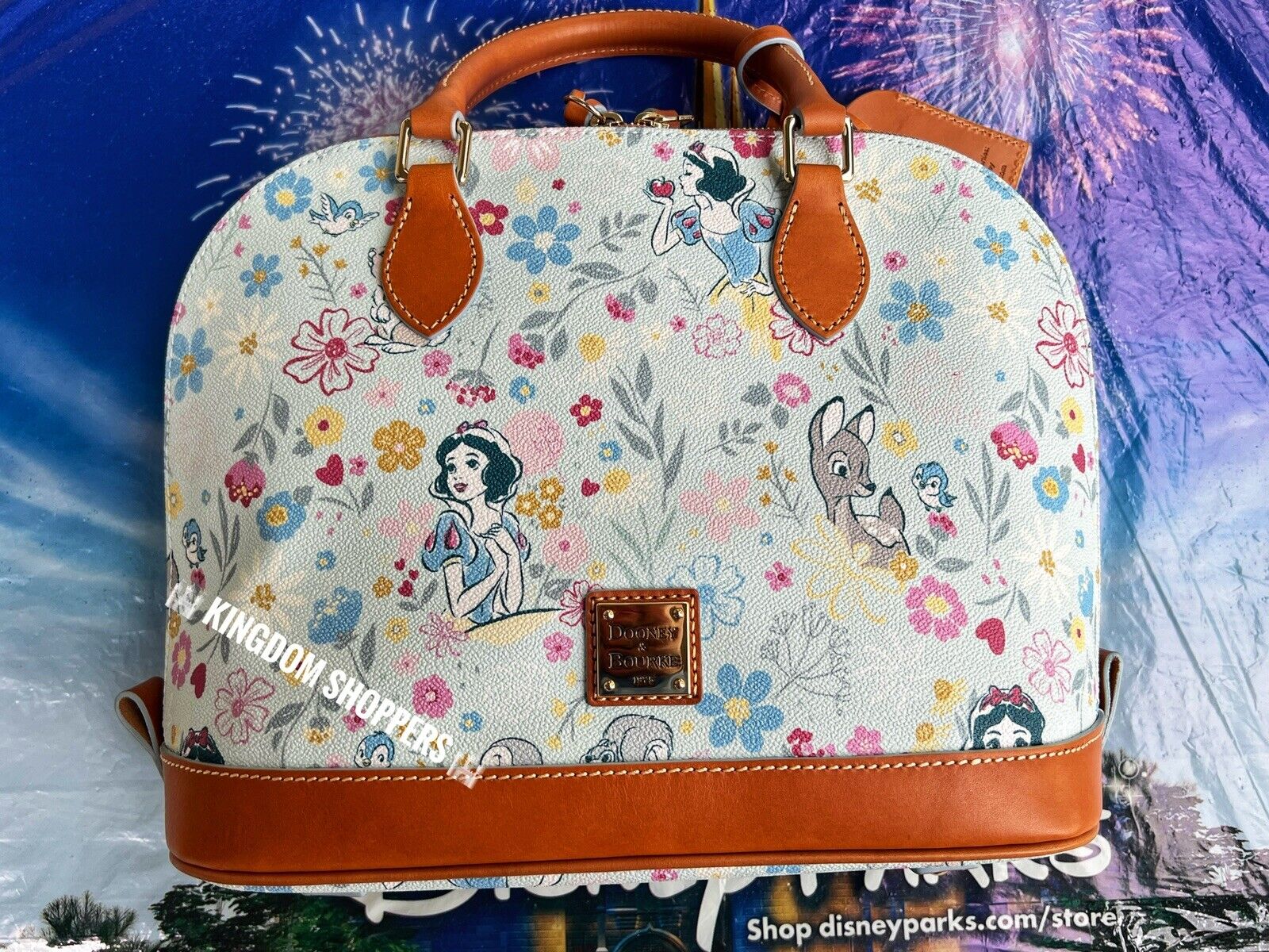 2023 Disney Dooney & Bourke Epcot Flower Garden Festival Snow White Satchel Bag