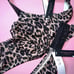 Victoria's Secret 36B/36A BIKINI XL BRAZILIAN bottom shine strap ANIMAL PRINT