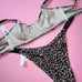 Victoria's Secret 36B/36A BIKINI XL BRAZILIAN bottom shine strap ANIMAL PRINT