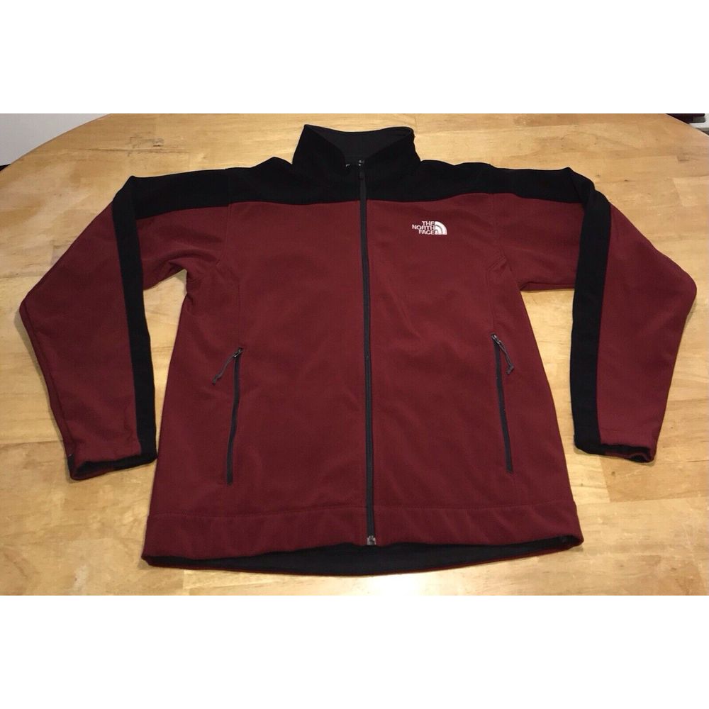 The North Face Mens Full Zip Colorblock Jacket Red Black Resistant Size Medium